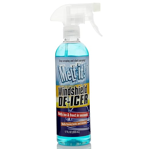 E·Z·R Windshield De-Icer. Melt it! Instantly Melts Ice & Winter Frost For Car Windshields, Windows, Mirrors, Key Locks, & Latches, Snow Melting Defrost Liquid For Car Window Cleaner, 17 Fl Oz Spray