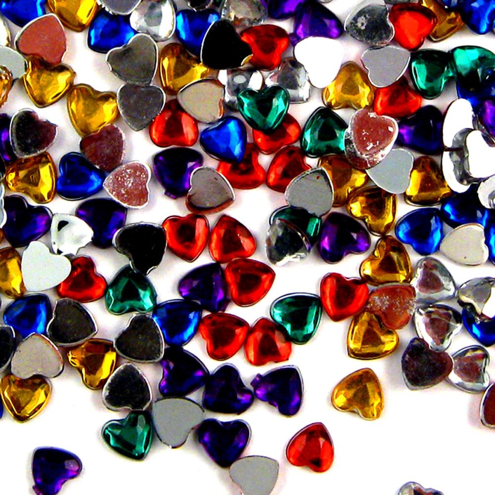 The Crafts Outlet 144pc Flatback Rhinestones Heart 8mm - Jet Black
