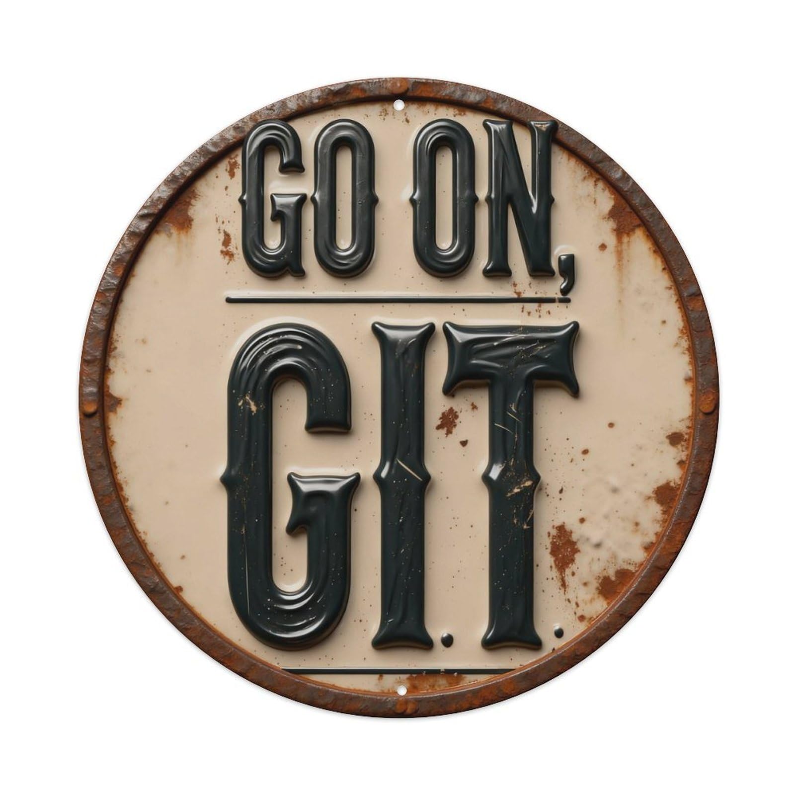 Zlatcbu Vintage Go On Git Metal Tin Sign Retro Wall Art Poster, Decor For Home Living Room Bar Cafe Garage, 8X8 Inch