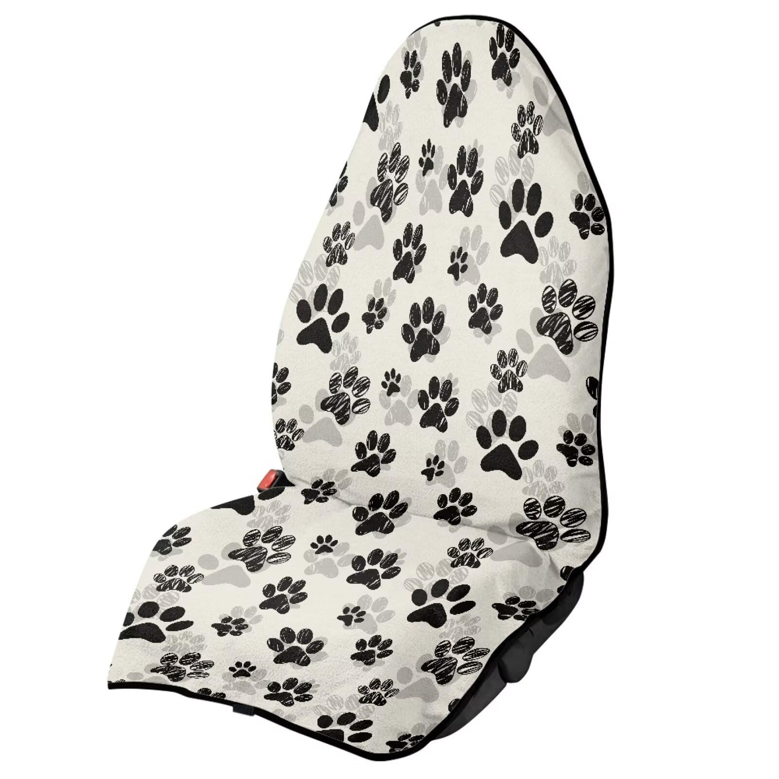 Dog Paw Prints Car Seat Cover Protector Waterproof Soft Auto Seat Covers Universal Fit High Back Seat Covers Car Accessories for Cars Fit Most Car, Truck, SUV, or Van