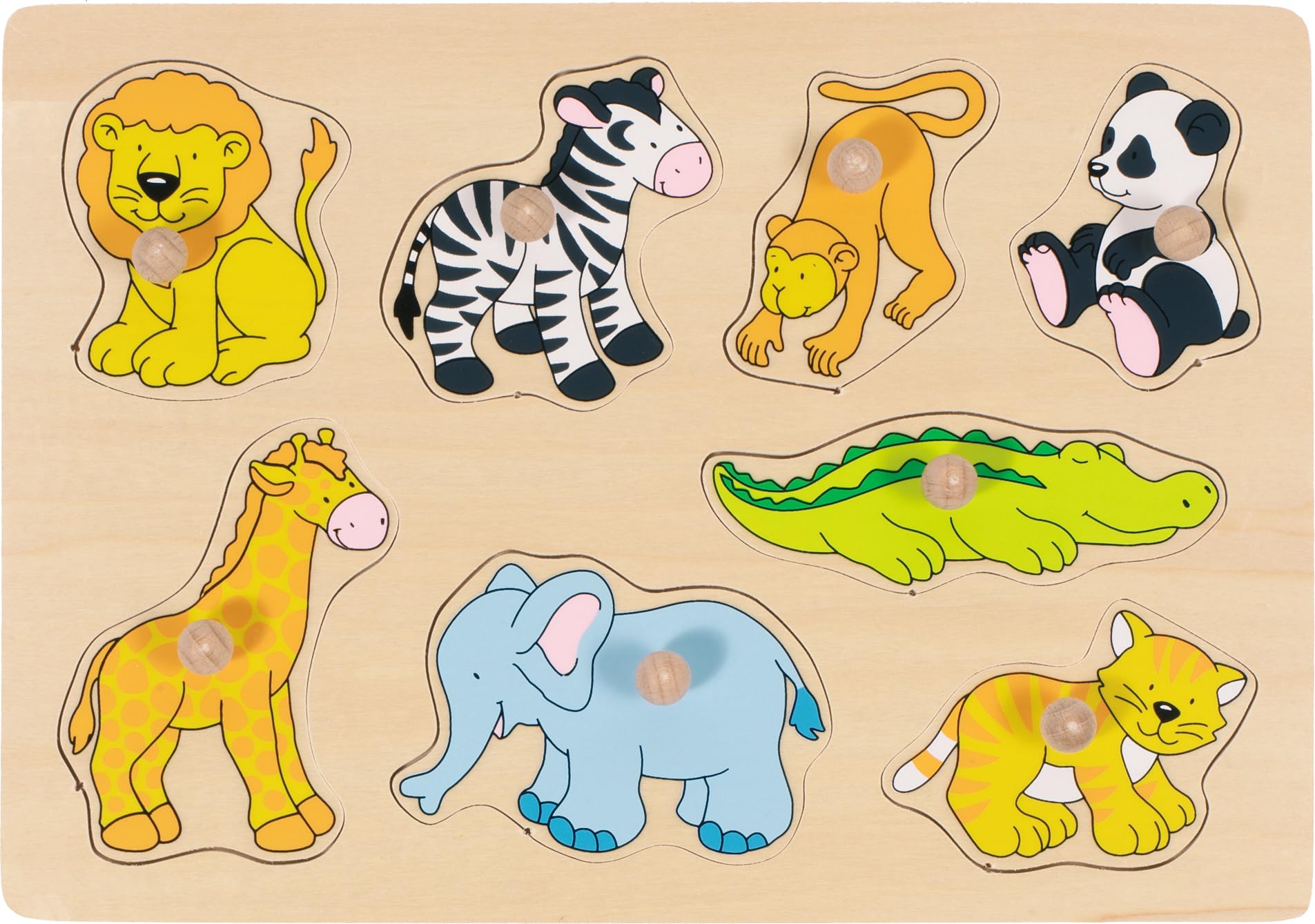 goki Steckpuzzle Set - Bauernhoftiere, Waldtiere, Zootiere - 57387, 57873, 57874
