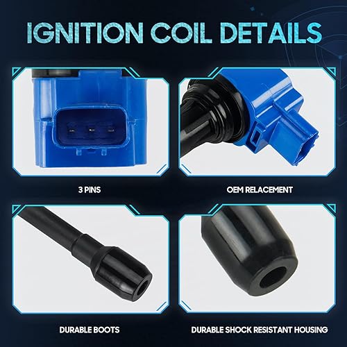 Miniatura 4 de Paquete de 4 bobinas de encendido compatibles con Infiniti FX50 Q70 QX70 Nissan Altima Cube Rogue Versa NV200 NP300 Tiida 1.6L 1.8L 2.5L L4,