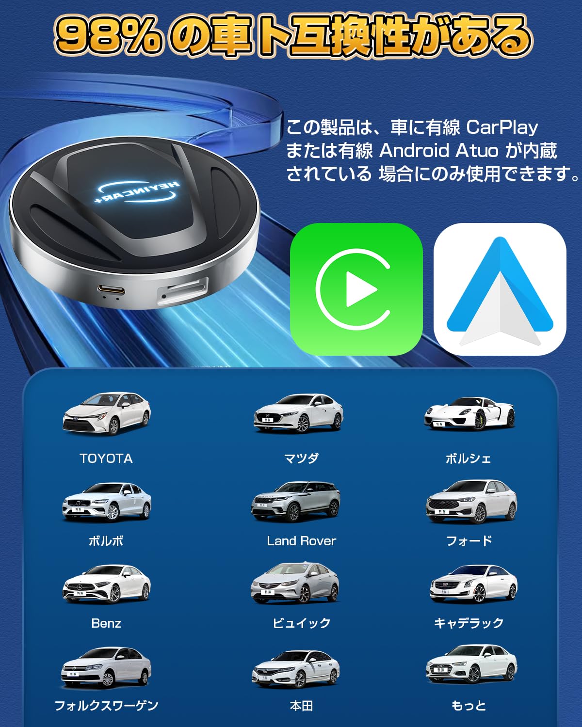 Amazon.co.jp: 【時代を開く 業界最新傑作】 HEYINCAR+ CarPlay AI Box 