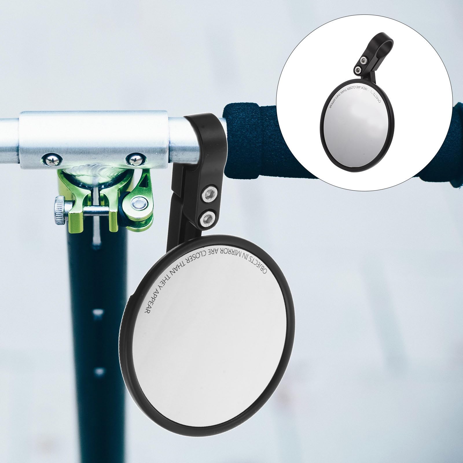 PRETYZOOM Rétroviseurs de Guidon pour Vélo Universels 2 Pièces, Montage Facile Guidon 22-24mm, Miroir Rotatif en Plastique et Verre pour Vélo de Montagne et Route, Sécurité Améliorée