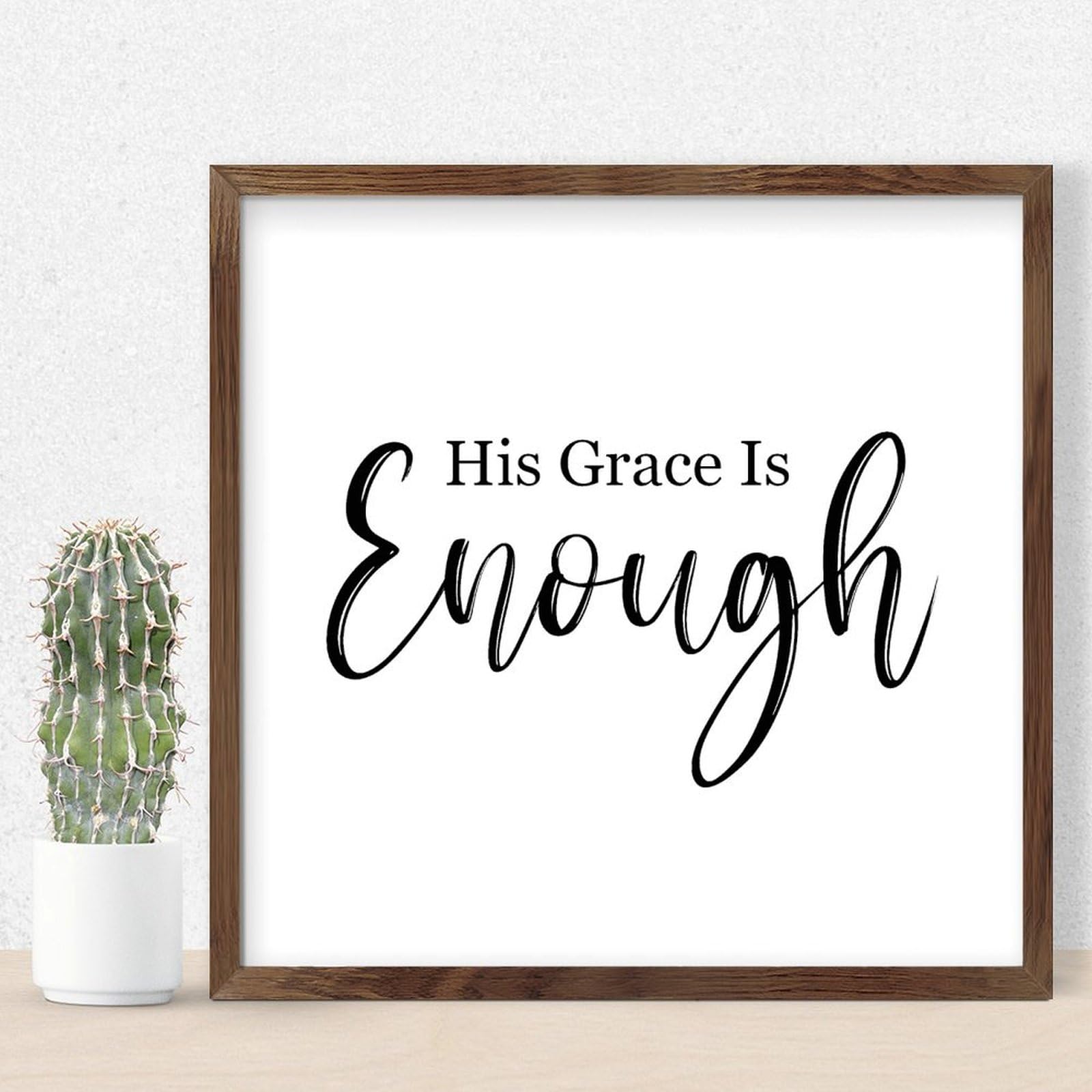 Panneau mural en bois His Grace Is Enough pour rompre la froideur des murs