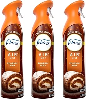 Febreeze Air Effects, Air Freshner Limited Edition Fall Fresh Scents, Winter Fresh Scents 3-pack of spray (Pumpkin Roll)