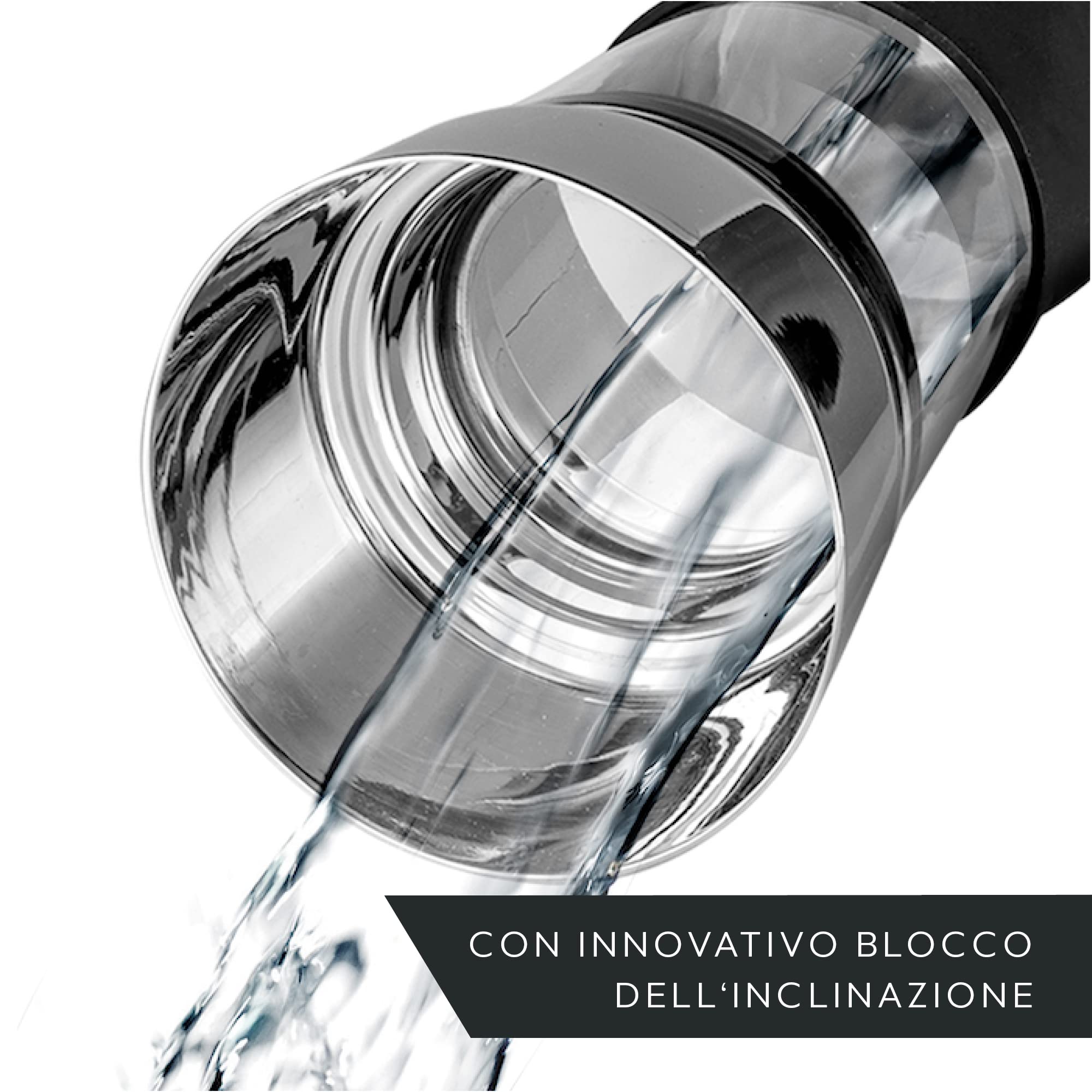 HEYNNA® Bottiglia Vetro con Tappo in Acciaio Inossidabile di Alta Qualità – Bottiglia Acqua con Pratica Impugnatura – Bottiglia Vetro 1 Litro in Vetro Borosilicato