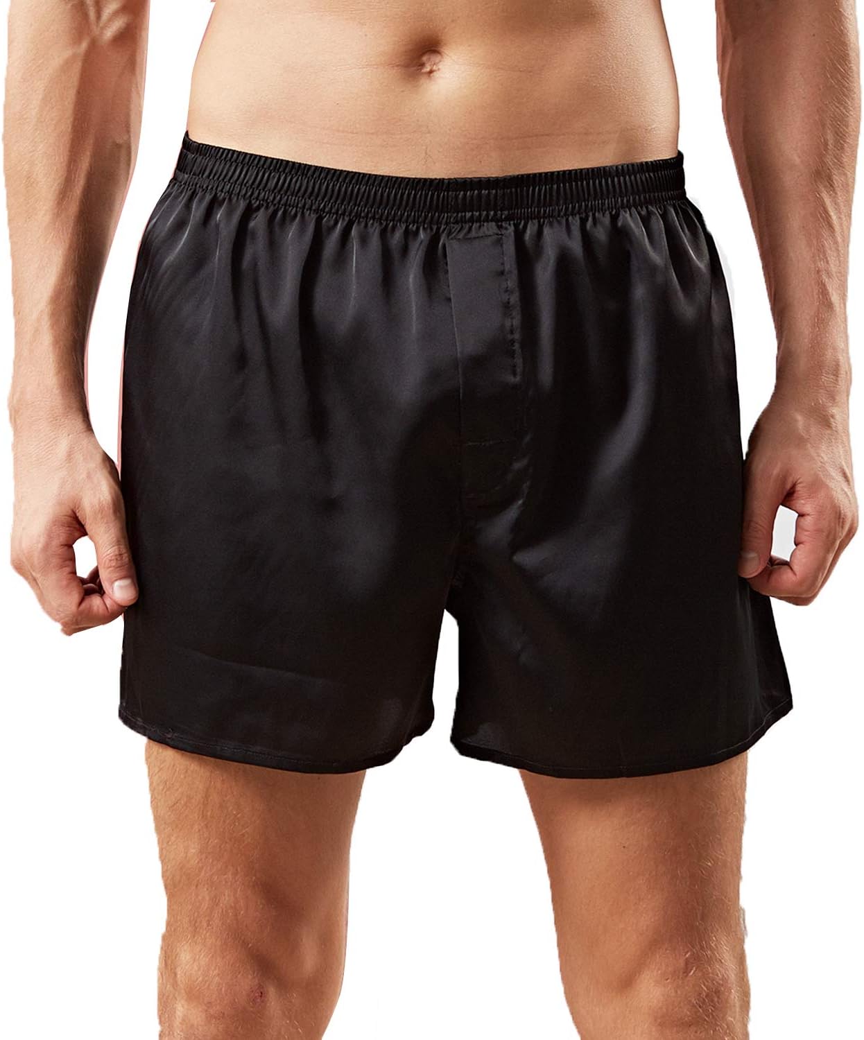 Mens Satin Boxer Shorts Silk Shorts Satin Pajama Bottoms Comfy Satin Sleep Shorts Loose Fit Underwear