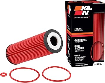 K&N Premium Oil Filter 20,000 Mile Engine Protection, High Capacity/High Efficiency Compatible with 2015-2026 FORD/LINCOLN See Product Description for Select Models, HP-7037
