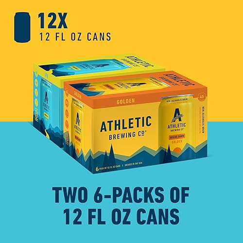 Miniatura 37 de Athletic Brewing Company Craft - Cerveza sin alcohol, paquete de 6 unidades de All Out, Upside Dawn, Run Wild IPA y Cerveza Atletica, baja