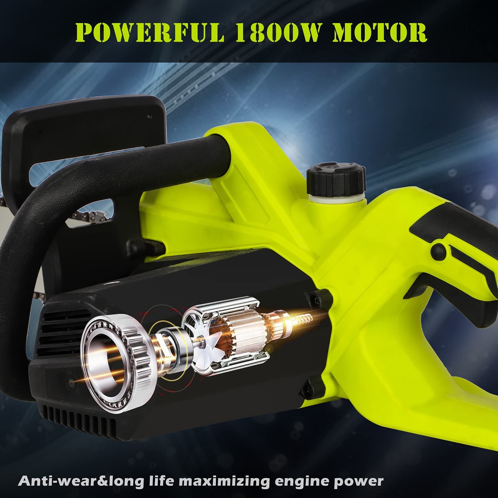 Stream Chainsaw, 1800W Electric Chain Saw for Cutting Wood and Trees