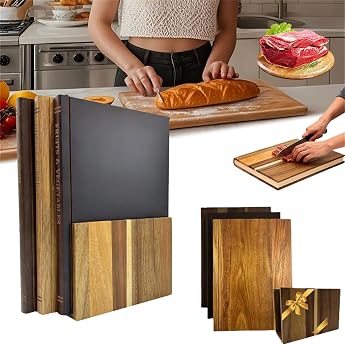 Schneidebrett Bibliothek Buchschneidebrett 4 St ck Schneidebrett Holz Set Mit St nder Book Shaped Cutting Board Cutting Boards That Look Like Books F r Kochen Koch Obst Fleisch