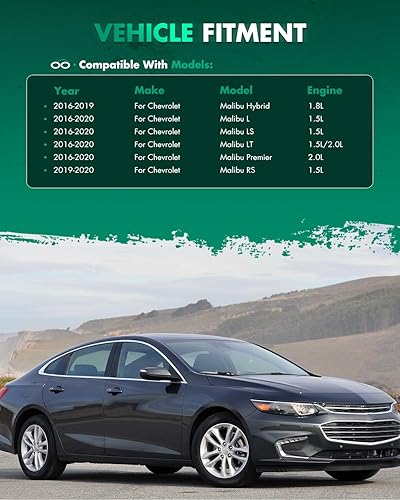 Miniatura 2 de SCITOO Ventana trasera ABS para Chevrolet Malibu 2016-2020 con alerón negro brillante