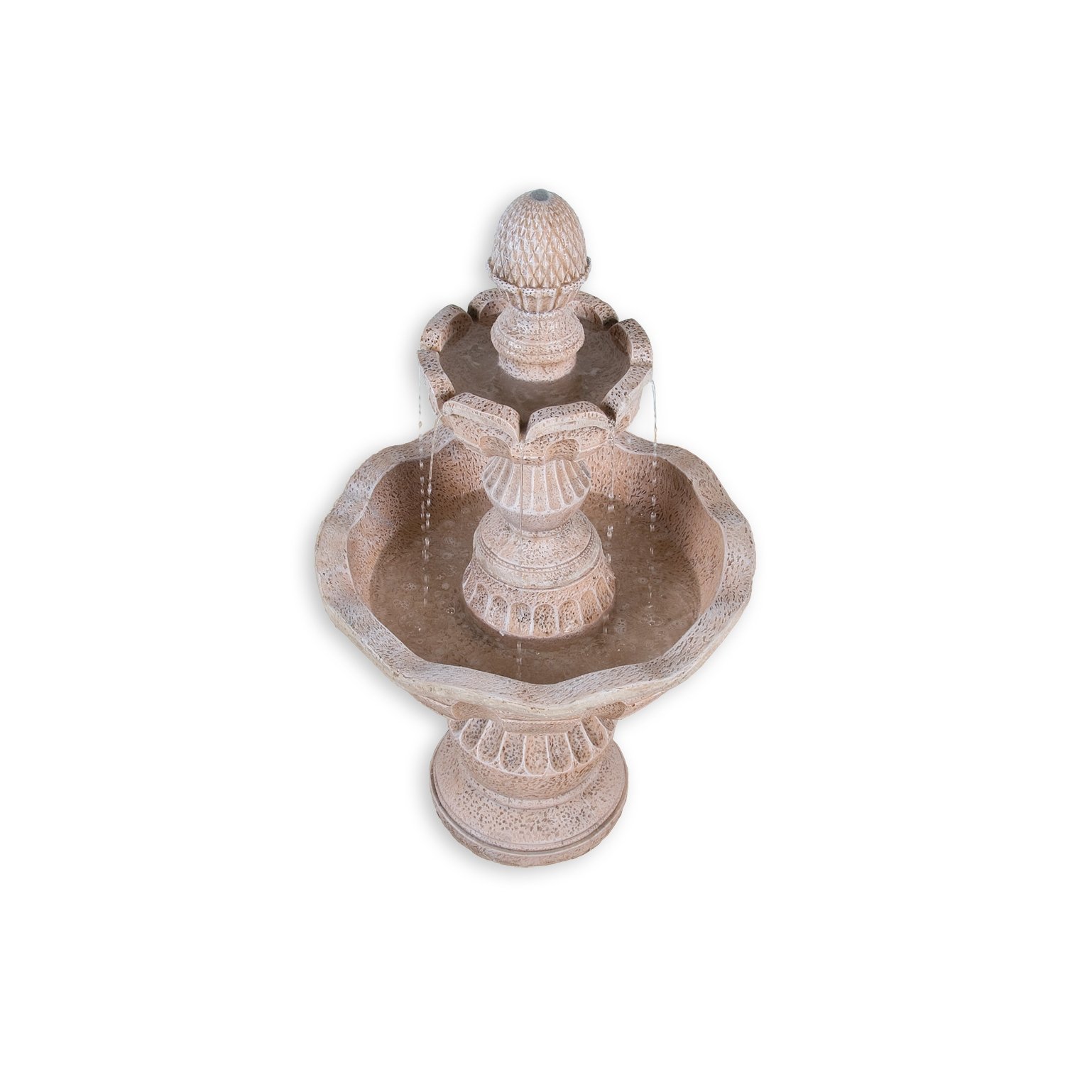 STILISTA Gartenbrunnen Modell METIS Steinoptik 58 x 58 x 102 cm großer Springbrunnen inkl. Pumpe