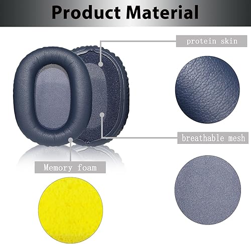 Miniatura 65 de Almohadillas de repuesto WH-CH710N, almohadillas para auriculares de piel sintética de proteína, almohadillas para Sony WH-CH700N, WH-CH710N, Negro