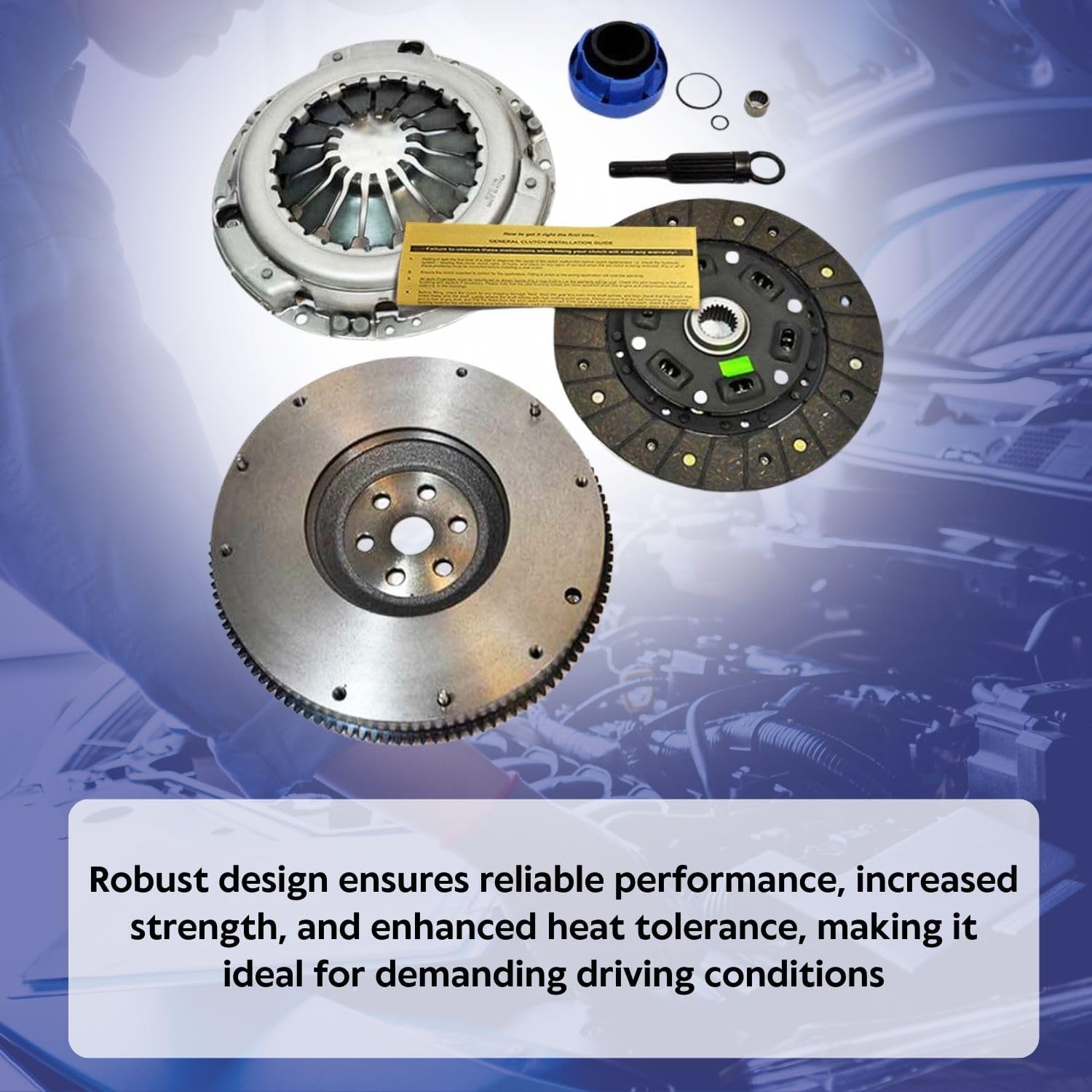EFT Heavy-Duty Clutch Kit with Flywheel for 1995-2001 Ford Ranger, Mazda B2300 B2500 2.3L 2.5L - Durable Construction for Reliable Performance - Offers Precise Fitting with 12 Month Brand Warranty