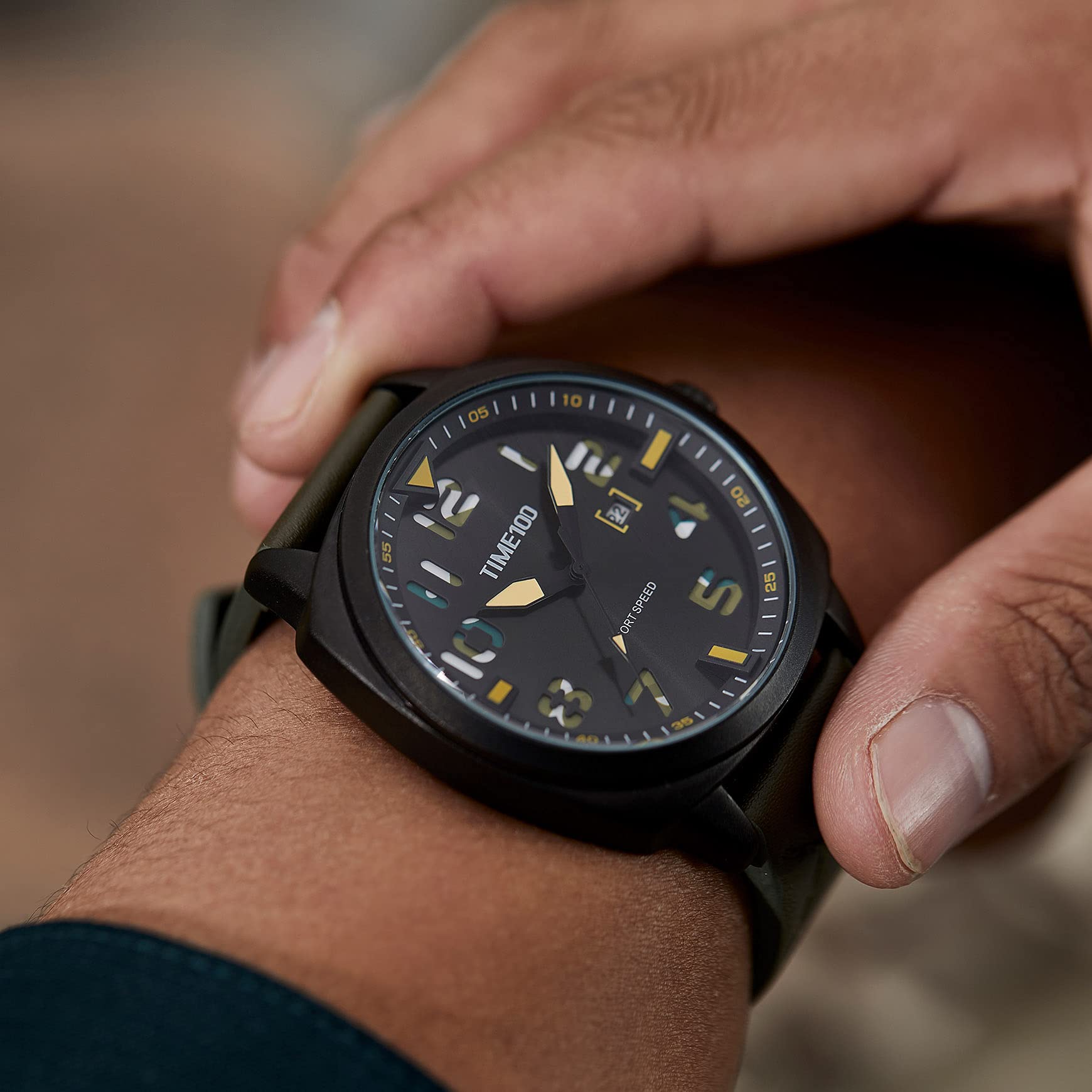 TIME100 Reloj deportivo digital militar electrónico impermeable luminoso japonés cuarzo relojes para hombres y mujeres verde