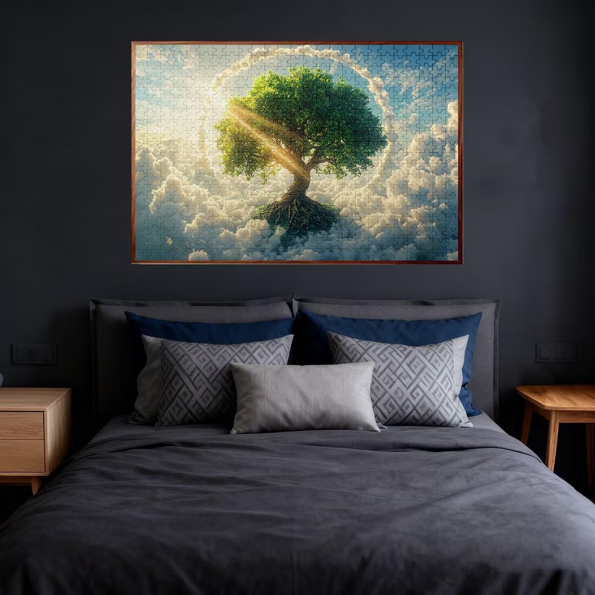 Puzzle 1500 elementów drzewo dla dorosłych, puzzle w chmurze, niemożliwe puzzle z wykwintnym pudełkiem do pakowania, klasyczne drewniane puzzle gry edukacyjne na prezent dla kobiet, dekoracja domu