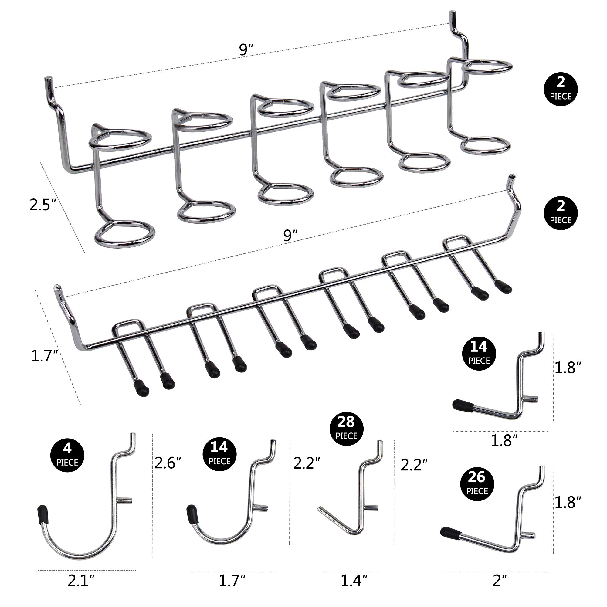 Falpro Pegboard Hooks Assorted 170 Pieces , with Pegboard Hanger and