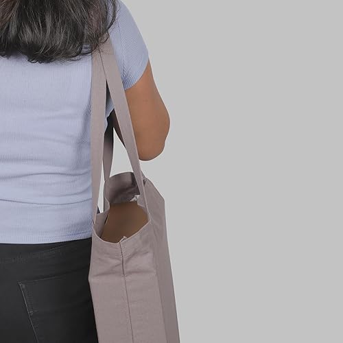 Miniatura 8 de Urban Villa Paquete de 72 bolsas de comestibles reutilizables de 15 x 16 pulgadas con mango largo de 27 pulgadas, color gris, 100% algodón, bolsas