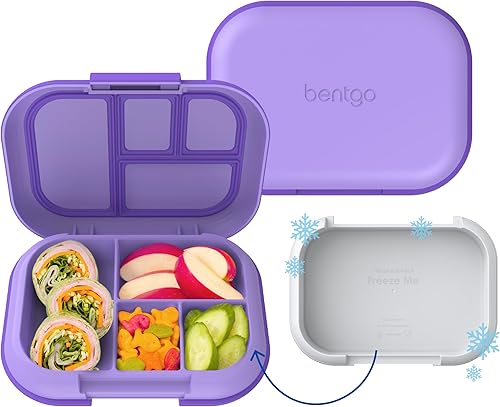 Miniatura 12 de Bentgo Kids Chill lonchera; solución para el almuerzo con 4 compartimentos y paquete de hielo extraíble para comidas y aperitivos para llevar, a