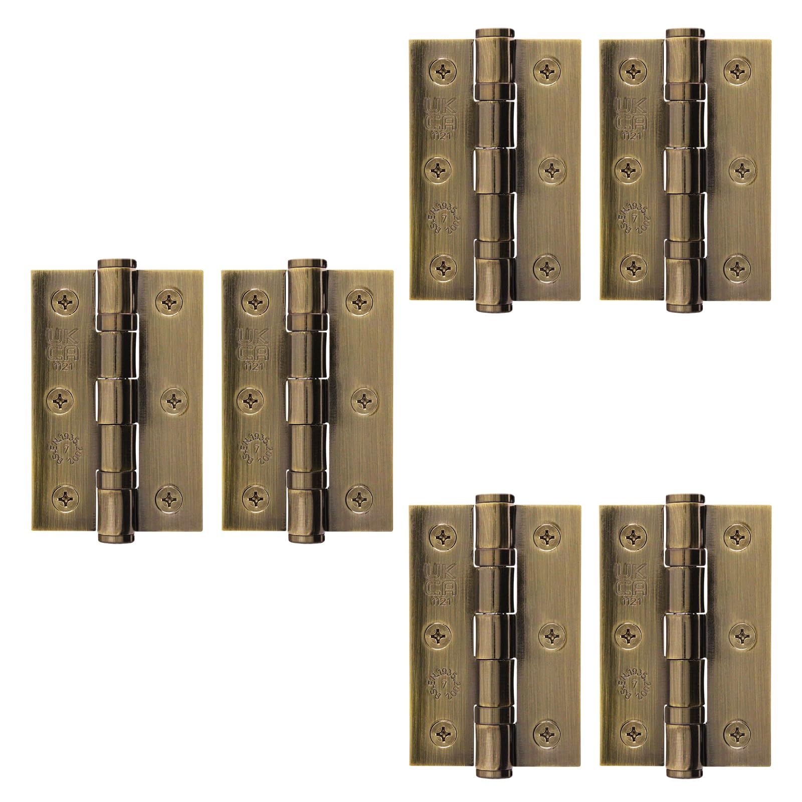 EAI Bronze Door Hinges | 3 Inch / 76mm Florentine Bronze Internal Fire Door Hinges | 3 Pairs