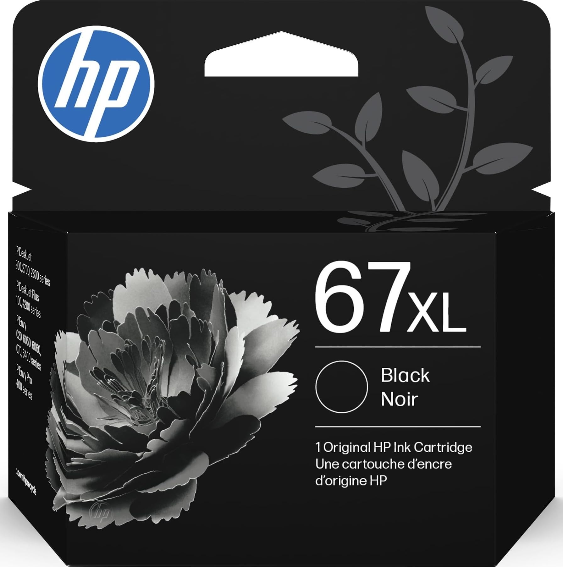 HP 67XL Black Ink Cartridge, 1 Pack