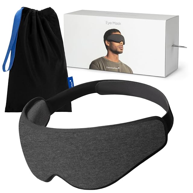 Ostrichpillow Eye Mask Sleep Mask for Men Women 100 Blackout No Pressure On Eyes Soft Breathable Adjustable Fit