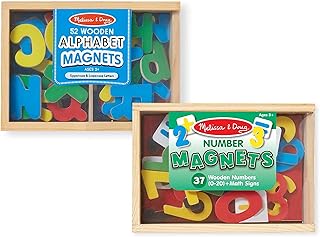 Melissa & Doug Deluxe Magnetic Letters and Numbers Set With 89 Wooden Magnets - Alphabet Letter Magnets, Number Magnets, Learning Toys For Preschoolers And Kids Ages 3+