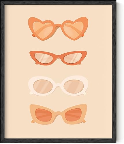 HAUS AND HUES Arte de gafas de sol Decoración de pared estética de durazno Decoración bohemia de habitación para dormitorio Póster de pared de