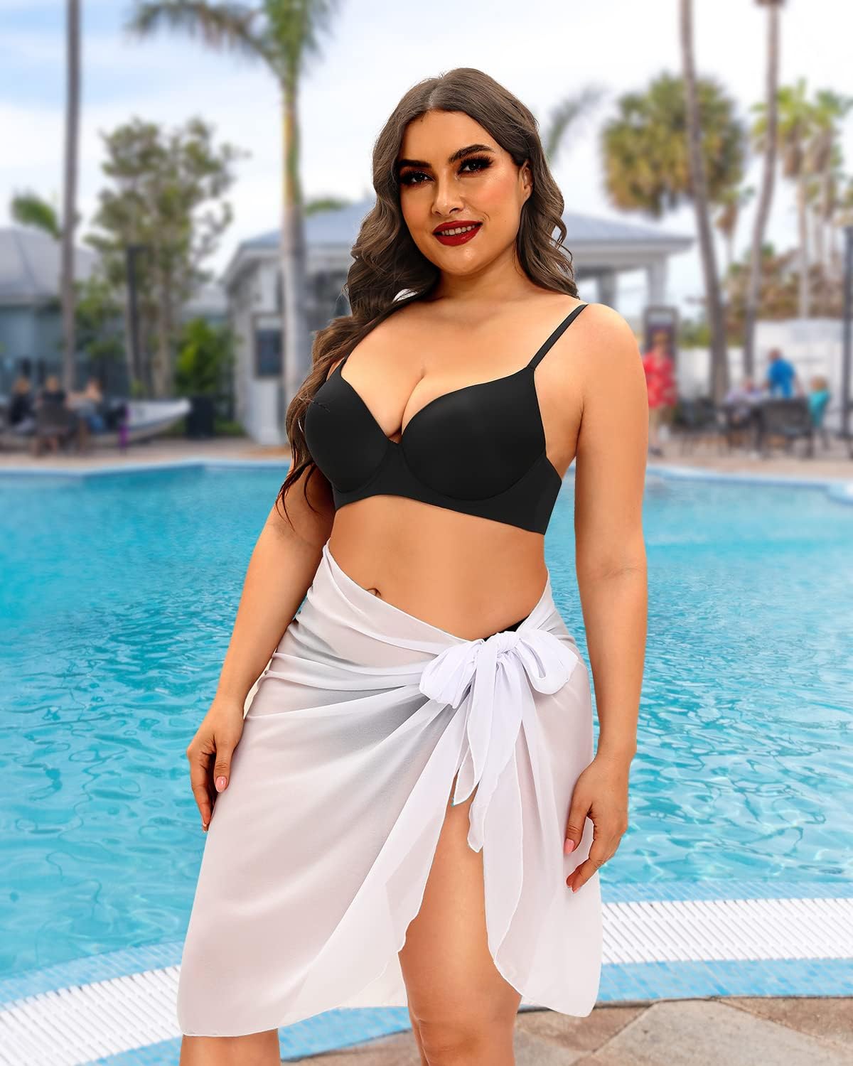 Pinup Fashion Plus Size Swimsuit Cover Ups Women Sarong Wraps Chiffon Beach Sheer Pareo