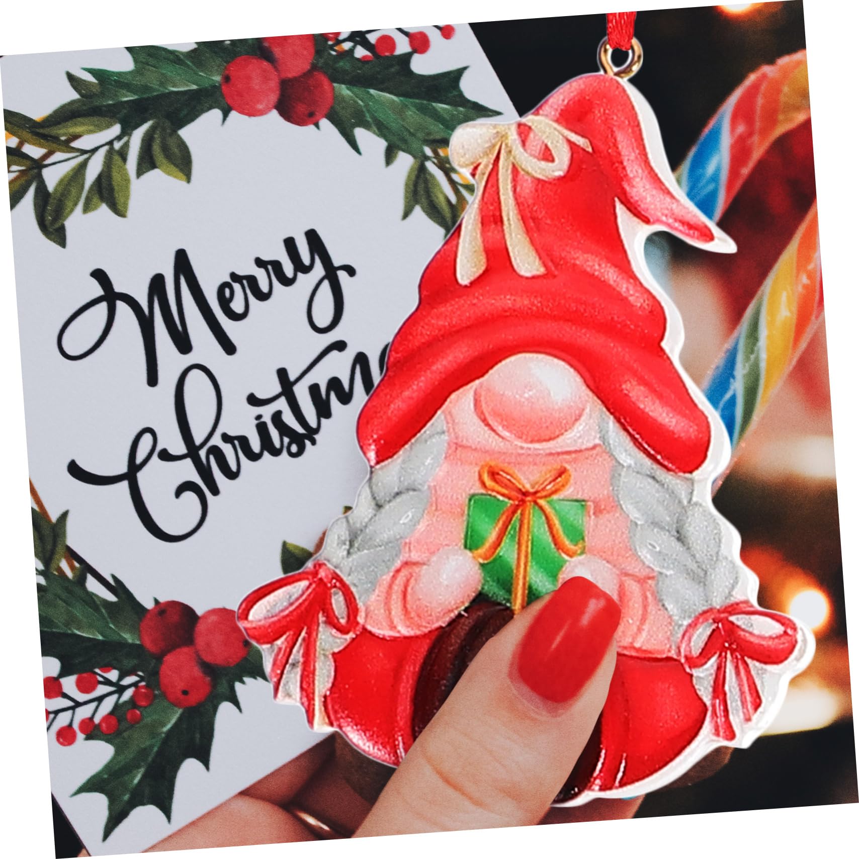 PartyKindom 5 Sätze Weihnachtsdeko Weihnachts Anhänger Künstliche Weihnachtskränze Weihnachtsbaumdekoration Weihnachtsmann-Ornamente Weihnachtszwerg Hängende Ornamente Harz 8 Stück * 5