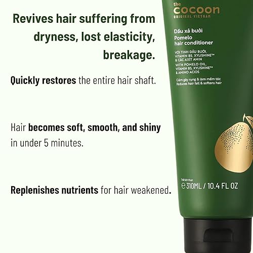 Miniatura 5 de Cocoon Pomelo - Paquete de champú y acondicionador  Anti pérdida de cabello, natural, sin sulfatos  Para cabello adelgazante, dañado y teñido