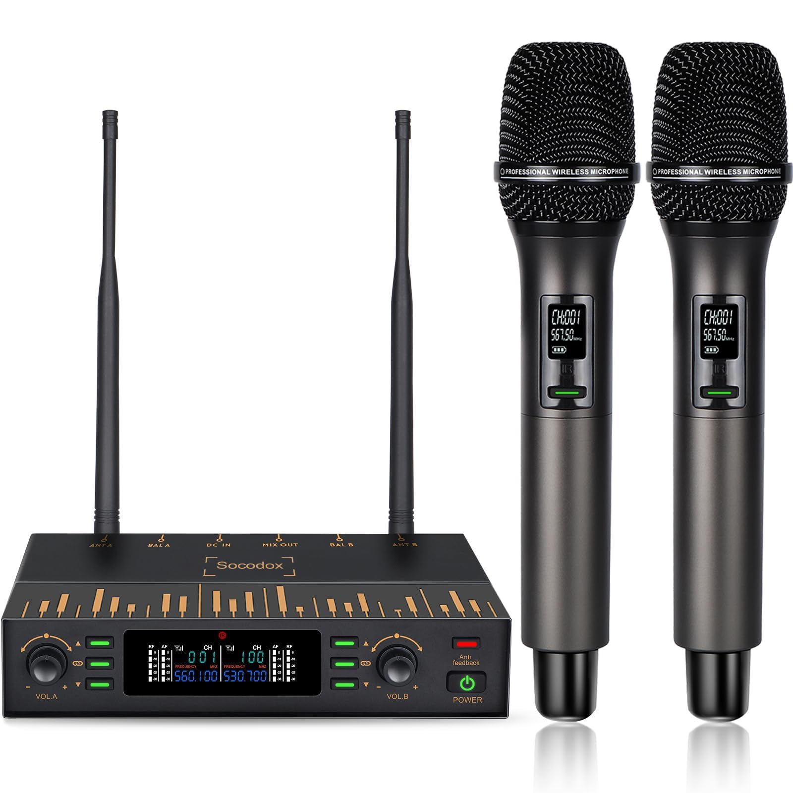 プロ仕様UHFワイヤレスマイクシステム Wireless Microphone Amazon.com: Pro UHF Wireless Microphone System, 200 Channels