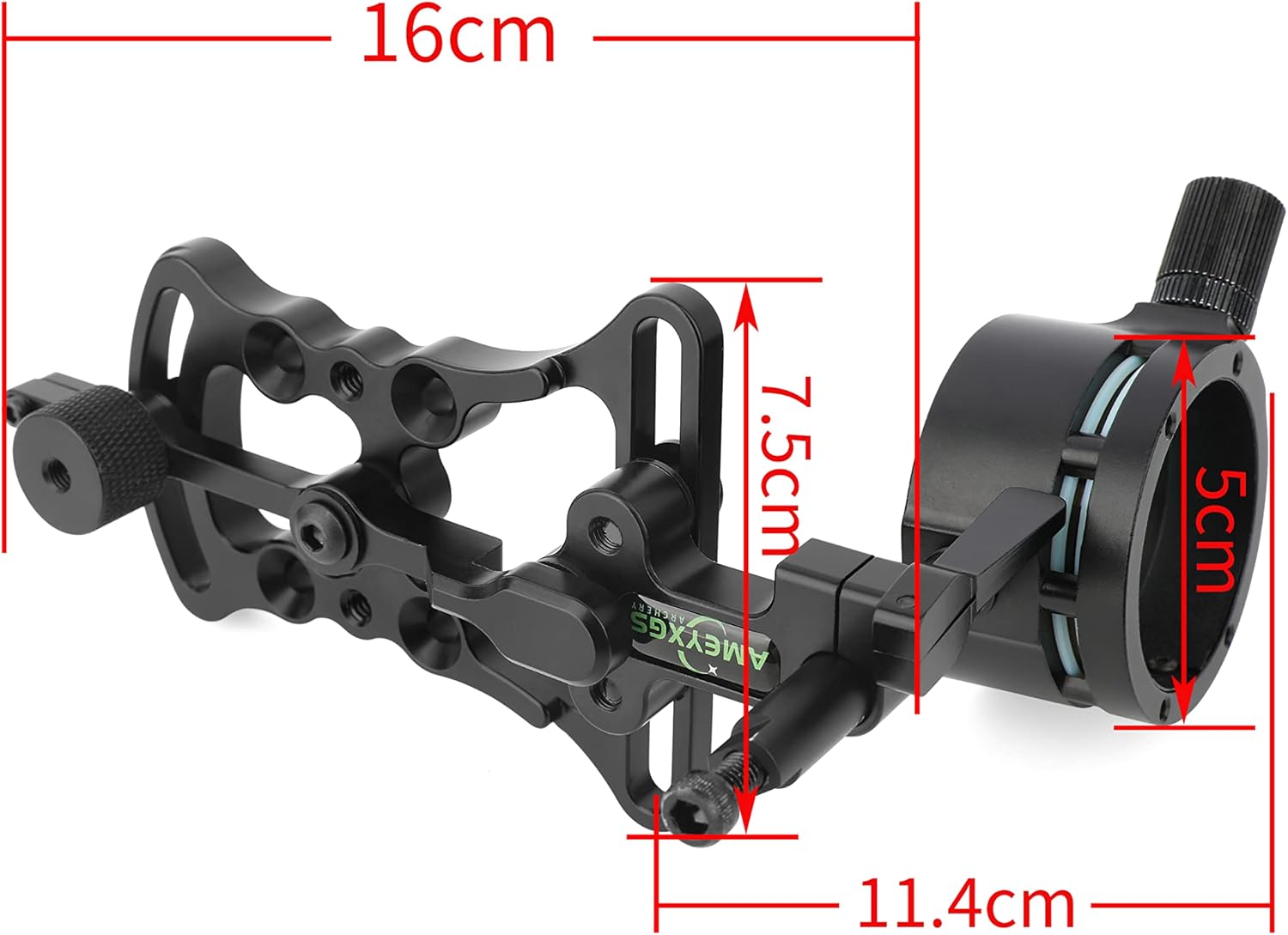 Archery Compound Bow Sight Aluminum Alloy 0.019" Fiber Optic 1/2 Pin Bow Sight Micro-Adjustable Aim Sight Toolless Quickset with Sight Light Compound Bow Accessory