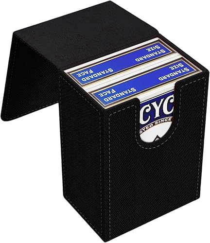 Miniatura 4 de Boltquan Estuche de cuero de doble piso para tarjetas de póquer, capacidad para dos juegos de tarjetas de tamaño póquer, soporte de doble cubierta