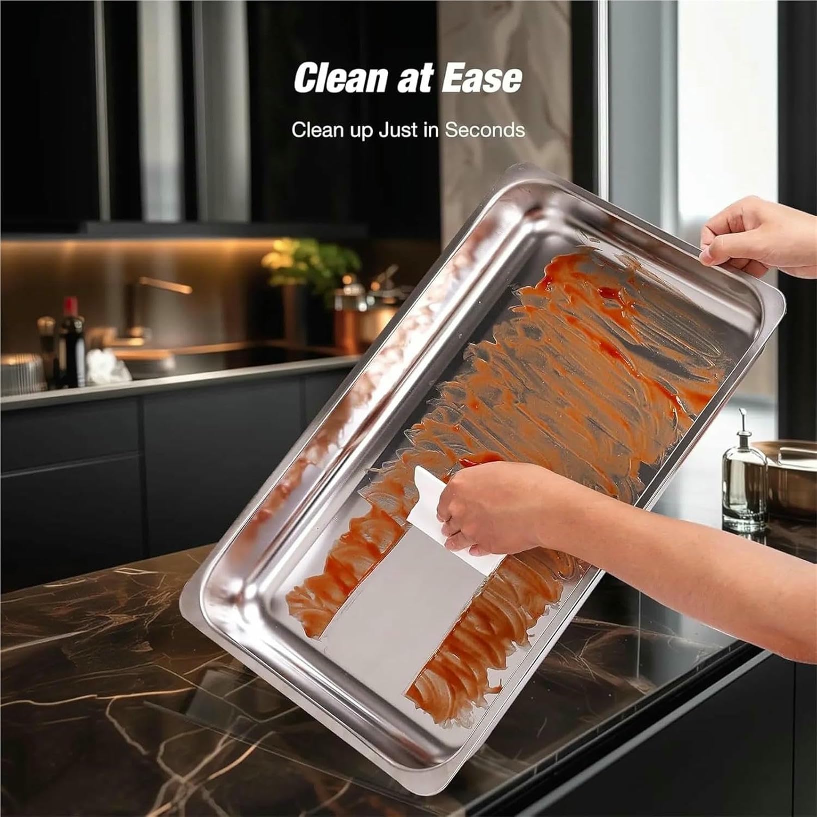 Juego de platos de rozamiento, calentadores de buffet para catering, eventos y fiestas, 8 cuartos de galón, paquete de 2/4 con diseño de borde enrollado, solución duradera y elegante para servir