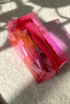 Transparent Pink Pvc Makeup Bag