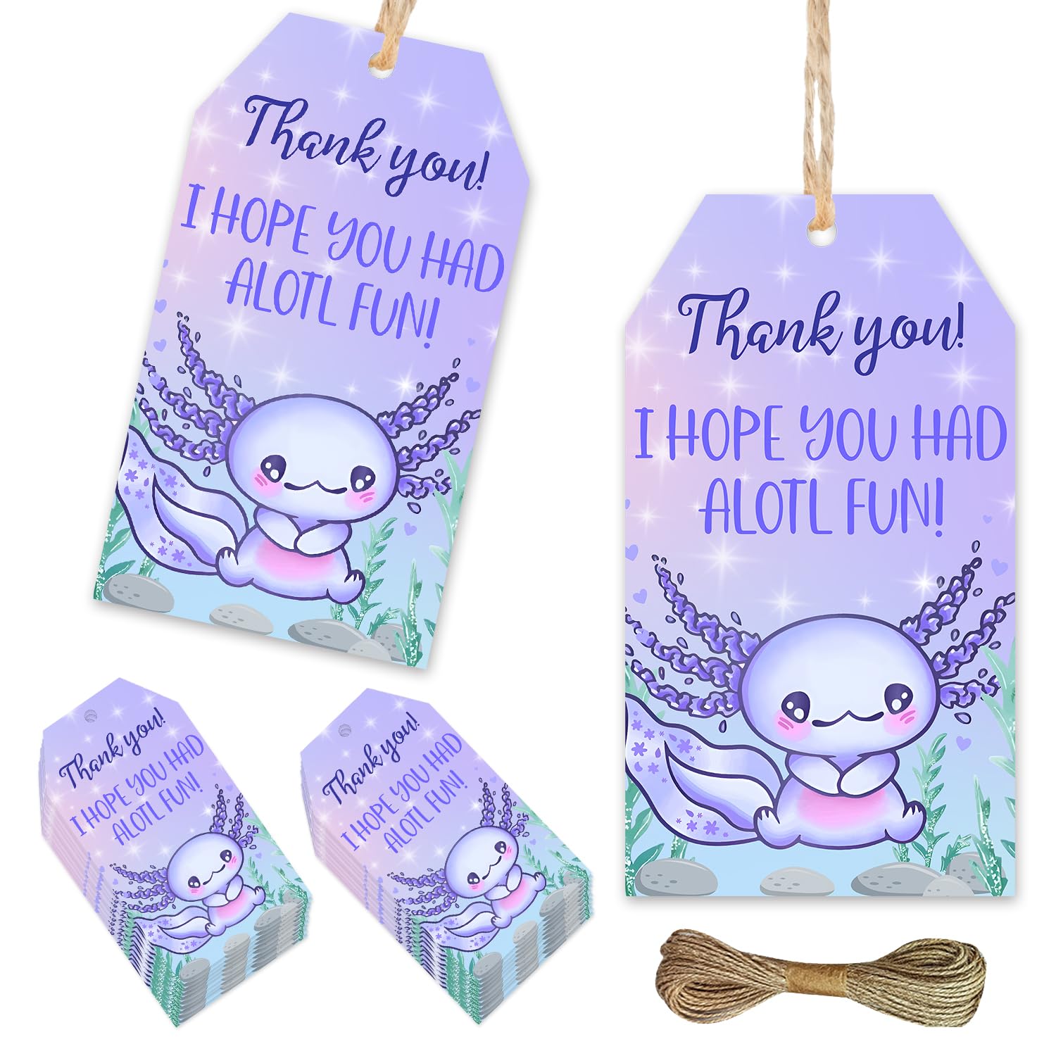 Giegxin 48 Pcs Axolotl Party Favors - Cute Mini Notebooks And Pencils Set For Birthday Goodie Bags