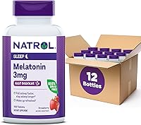 Vista 1 de Natrol Melatonina 3 mg, suplemento dietético con sabor a fresa para un sueño reparador, 150 tabletas de disolución rápida, suministro para 150 días