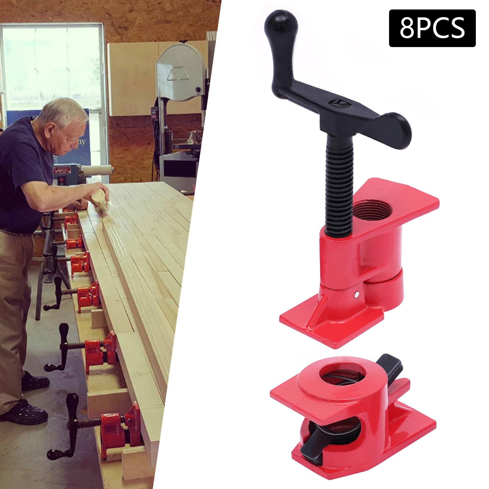 Juego de 8 abrazaderas de tornillo tubular – Fuerza de sujeción fuerte de 3/4 pulgadas – Abrazaderas reforzadas para tubos roscados – Abrazaderas de sujeción y abrazaderas de tornillo de acero