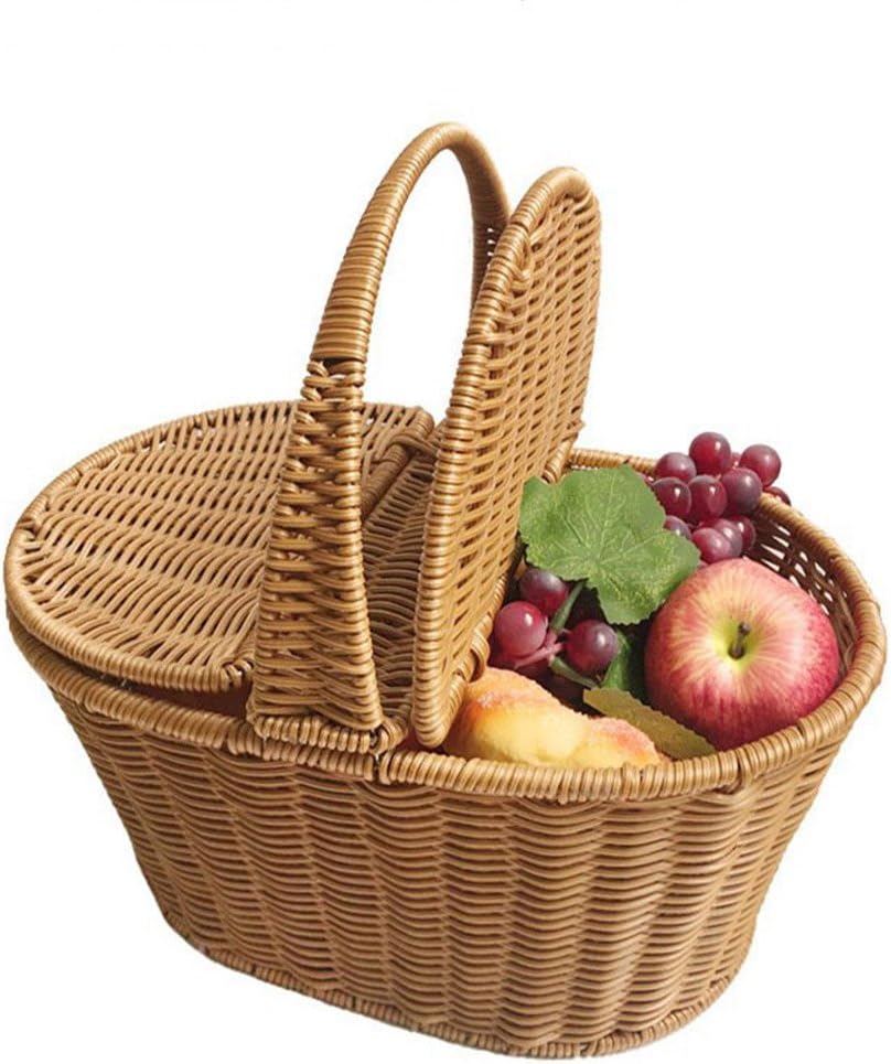 Picnic Basket with Handle, 100% Handcrafted Rattan Garden Basket, Direct Factory Pricing