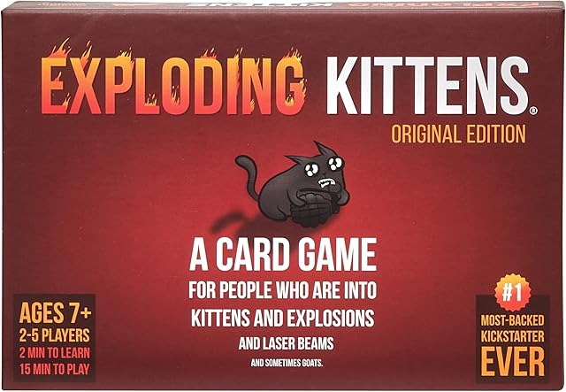 Original Edition by Exploding Kittens - Card Games for Adults Teens & Kids - Fun Family Games - A Russian Roulette Card Game, Multicolor