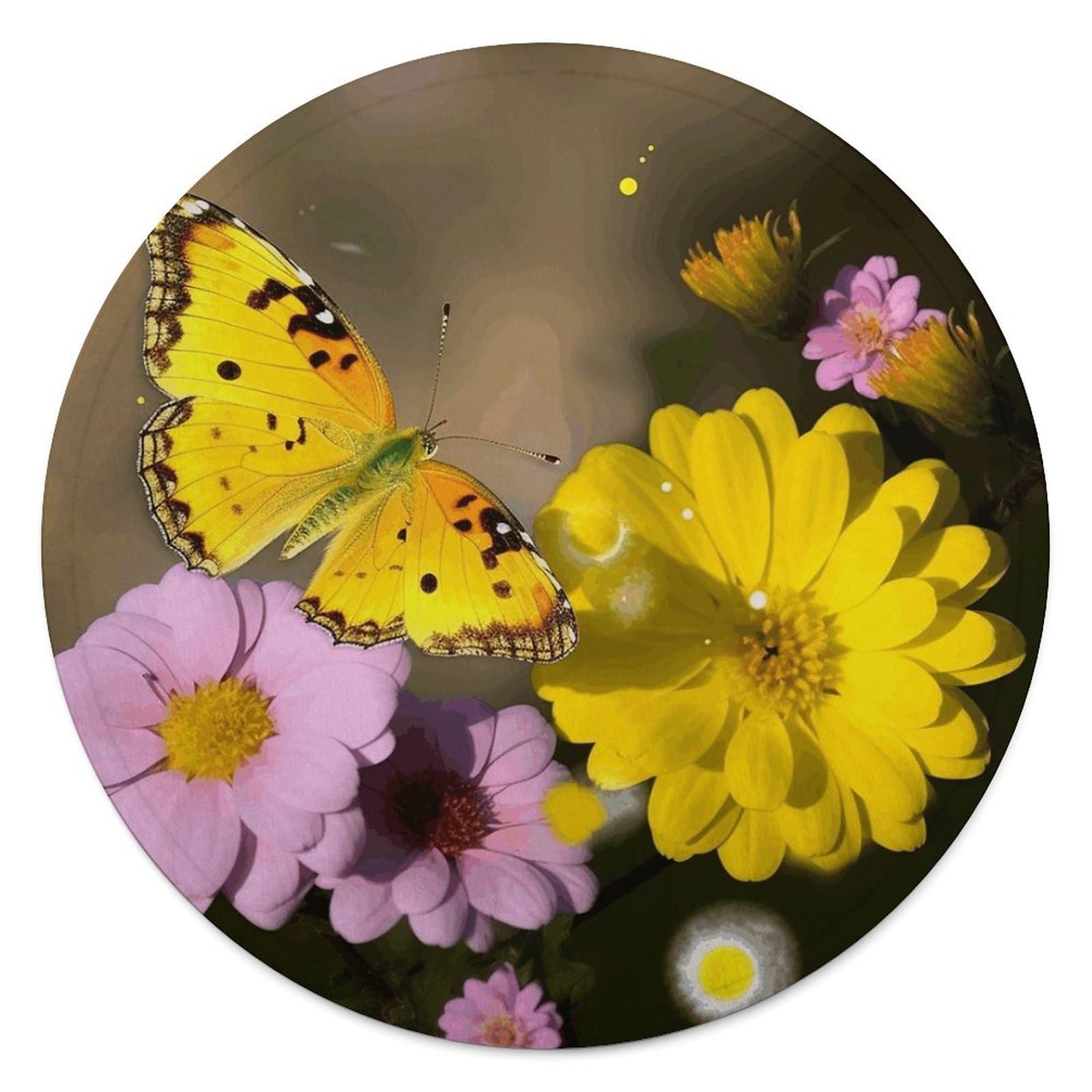 Couverture ronde haut de gamme en microfibre de coton et franges papillon