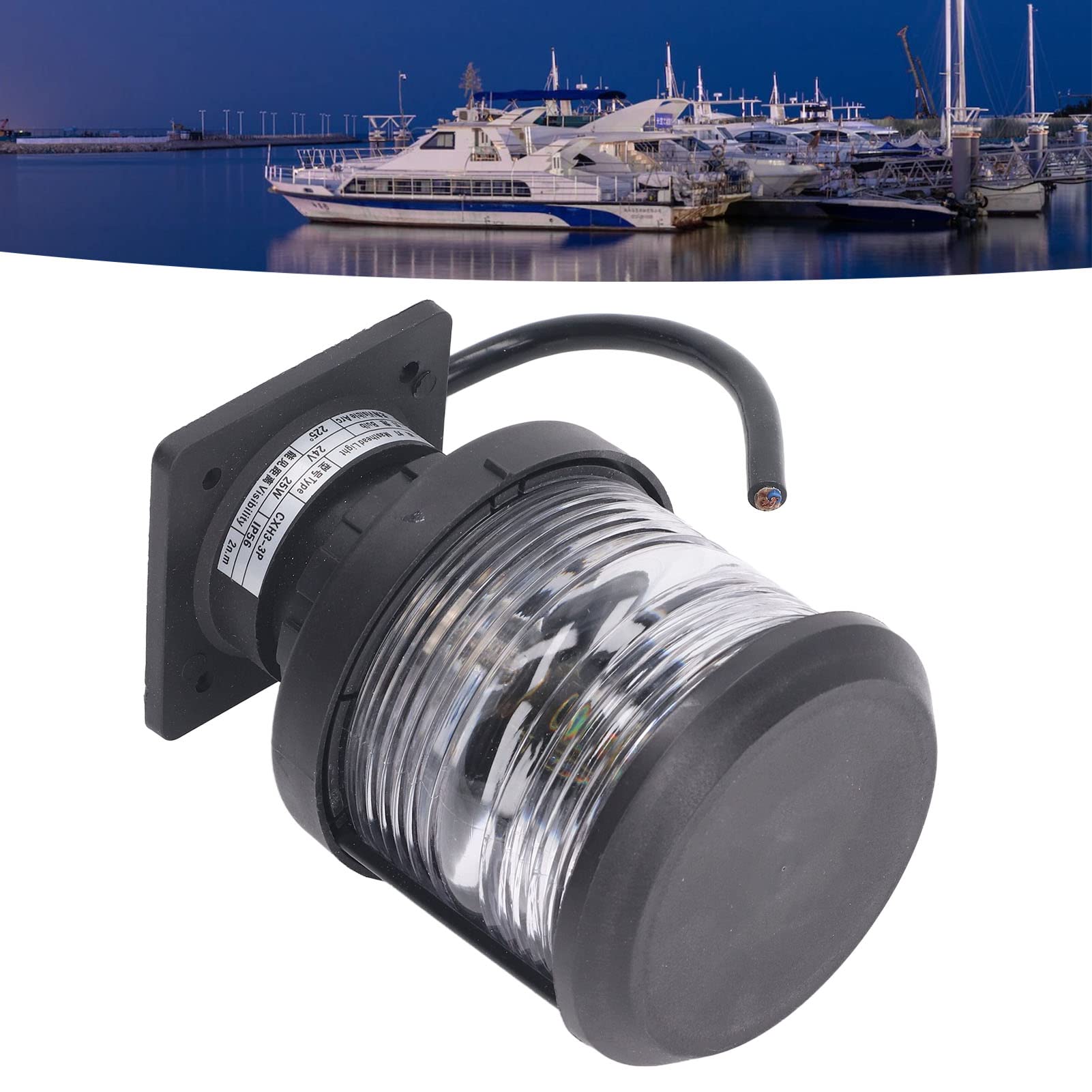 GES-Feu De Tête De Mât Marin à LED 25W LED Marine Navigation Boat Light 2n.m Visibilité All