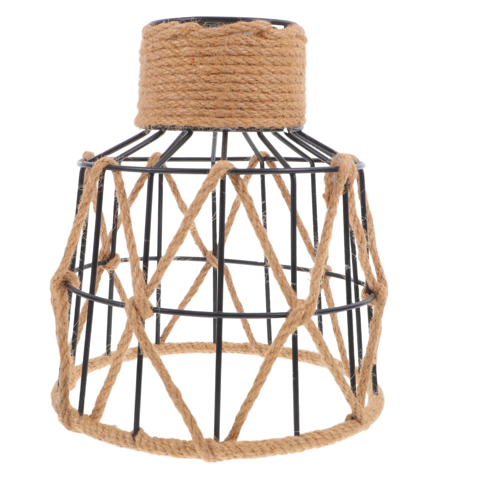 Abat-jour Vintage Jute Suspension Cage Lampe Rustique Décoration Salon Salle à Manger
