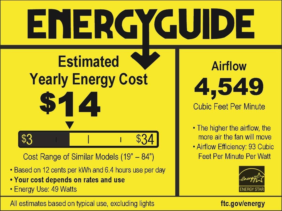 KICHLER 300269OZ Protruding Mount, 5 Dark Walnut Blades Ceiling fan, Old Bronze