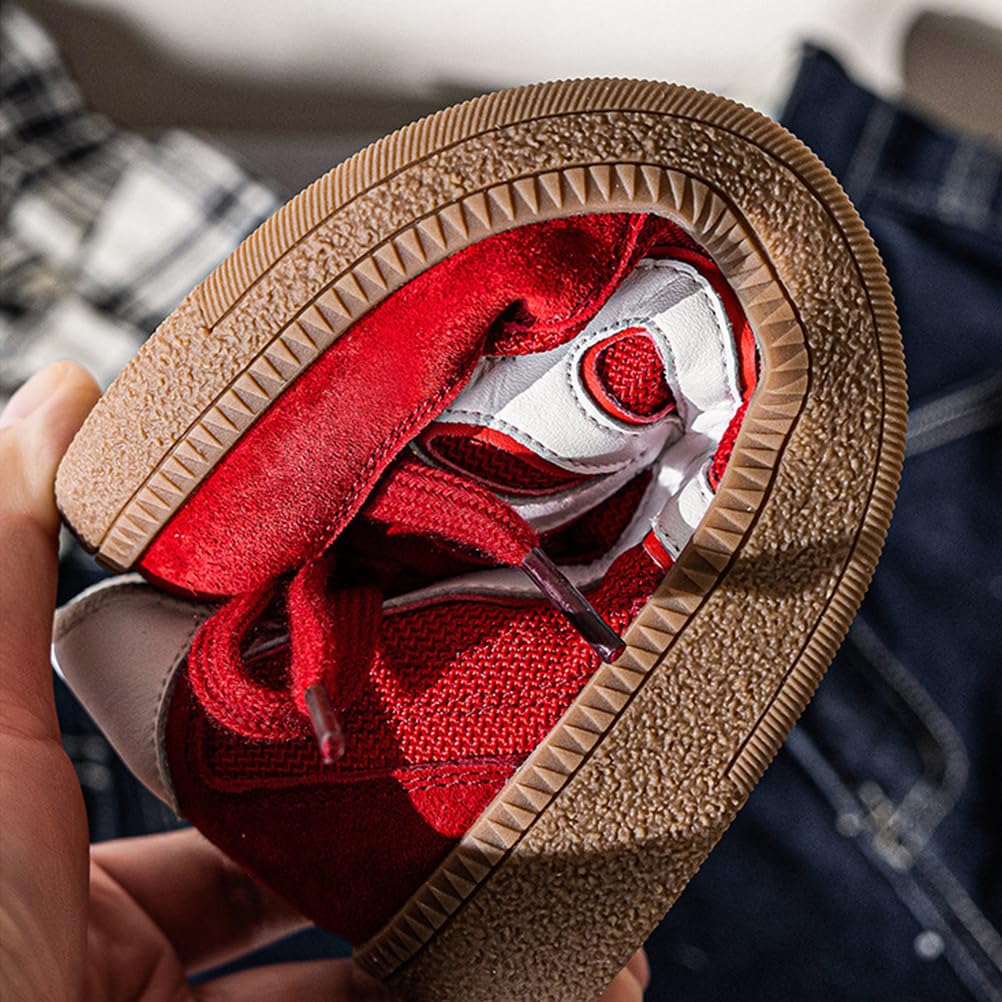 Zapatillas Retro De Moda Coreanas para Mujer con Cordones Punta Redonda Plantilla De Espuma Viscoelástica Tacón Cuadrado Zapatillas Deportivas para Viajar Y Uso Diario