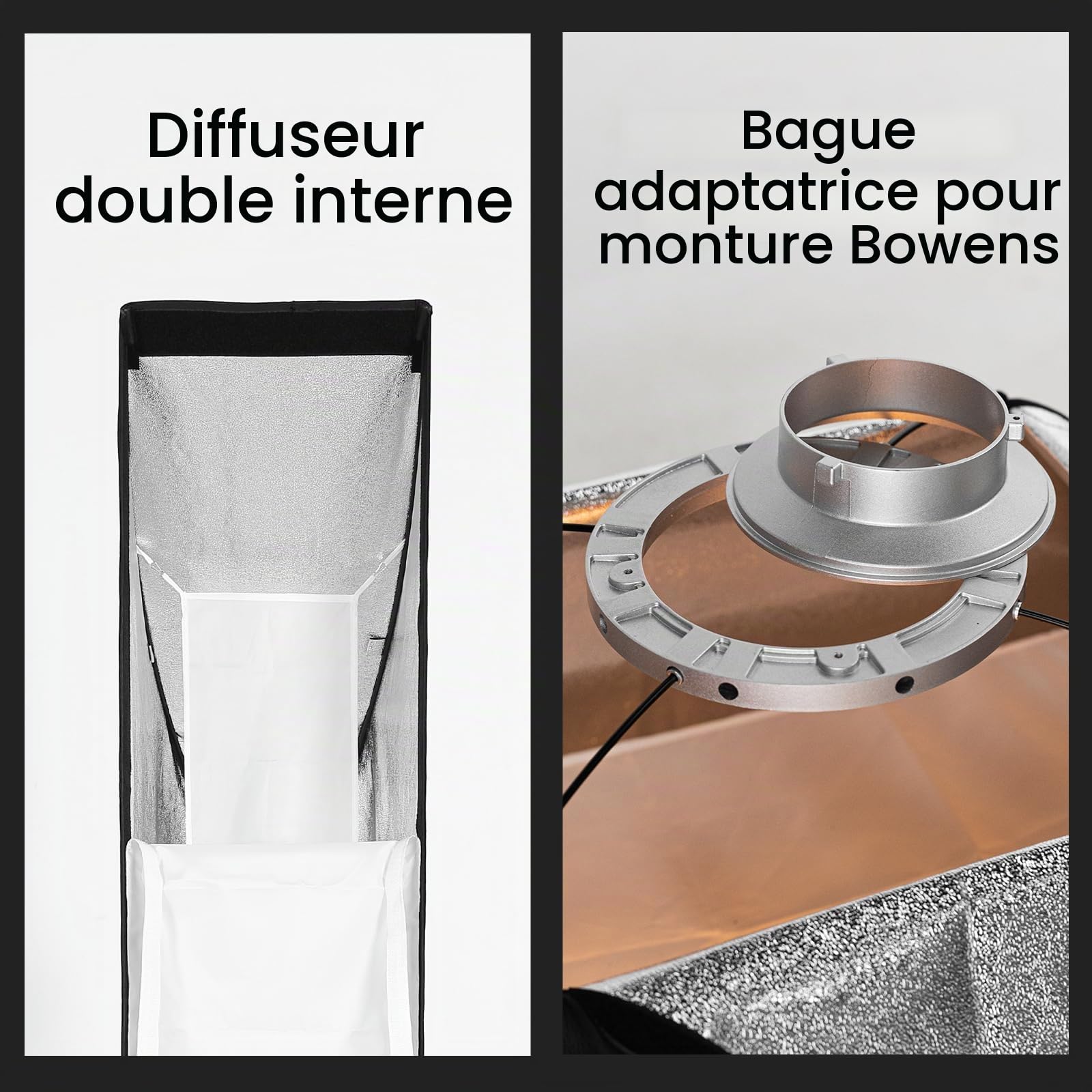 AMBITFUL Lot de 2 Bandes nid d'abeille pour Flash Studio FW30 x 120 cm 30 x 120 cm