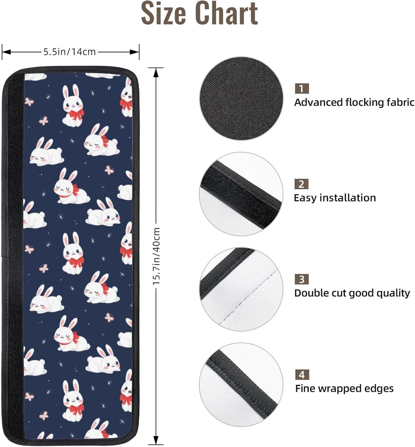 Refrigerator Handle Covers Set of 2 Washable Neoprene Fridge Door Protectors Spring Easter Cute Rabbits Butterfly Blue Kitchen Appliance Decor Gift